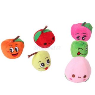 Set of 10 Velvet Fruits Vegetables Finger Puppets Kids Plush Toys