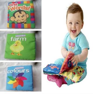 Baby Infant Kids Intelligence Development Words Cognize Cloth Book Funny Toy