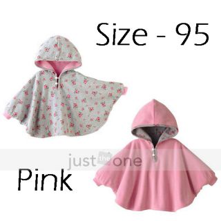 Baby Toddler Kids Boy Girl Double Side Use Hoodie Cloak Poncho Cape Mantle Coat