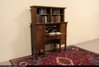 Arts Crafts Mission Antique Secretary Desk Bookcase Oak 1905