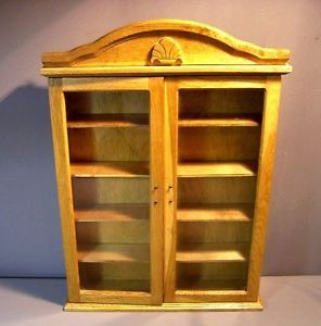 Wood Glass Curio Cabinet For Small Miniatures