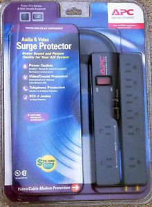 APC Audio Video Computer Surge Protector 8 Outlet 120V 6' Power Cord P8TVR