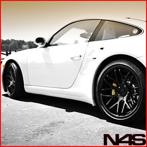 19" Vertini Magic Black Concave Rims Wheels Fit Porsche 911 996 Carrera Turbo 4S