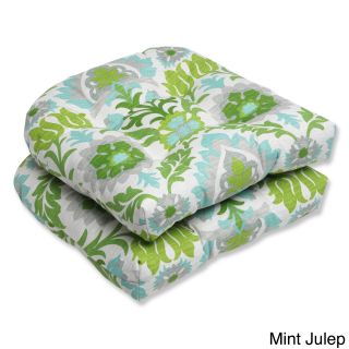 Pillow Perfect Santa Maria Outdoor Wicker Seat Cushions (set Of 2) (100 percent Spun PolyesterFill material: 100 percent Polyester FiberSuitable for indoor/outdoor useCollection: Santa MariaColor Options: Azure, Mimosa, Mint Julep, MoonstoneClosure: Sewn 