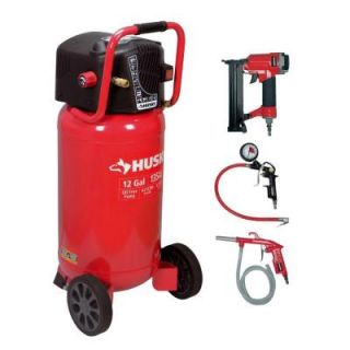 Husky 12 Gal. Portable Electric Air Compressor and 2 in 1 Brad Nailer/Stapler Combo Pack H15123TK