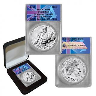 2015 MS69 ANACS First Day of Issue Limited Edition of (250) 20 GBP Silver Winst   7735246