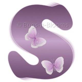 Purple Butterfly Alphabet Letter Name Wall Sticker   baby nursery 