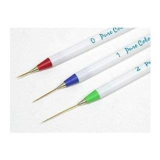 Set of 3 Sable NAIL ART Brushes Pen, Detailer Liner and Striper
