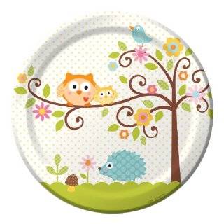 Creative Converting Happi Tree Sweet Baby Round Dinner Plates,