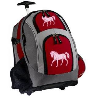  Pink Horse Rolling Backpack Deluxe Horses   Backpacks Bags 
