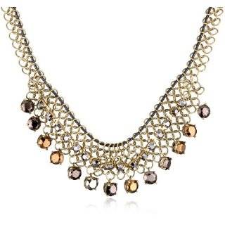   New York Modern Mixed Metallic Cherry Bead Bib Necklace: Jewelry