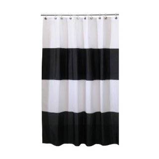   : InterDesign Otto Framed Shower Curtain, White/Black: Home & Kitchen