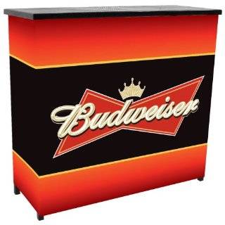  Budweiser Metal 2 Shelf Portable Bar Table w/ Carrying 