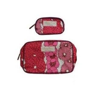 Clinique Fabric Floral Makeup Travel Cosmetic Bag (1 regular +1 mini 