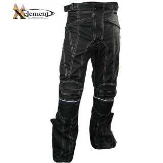  Black Tri Tex White Stitched Fabric Motorcycle Pants   Size