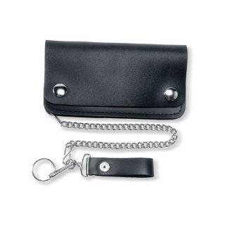 Carroll Leather 638 Black 5 Pocket Biker Wallet with Chain
