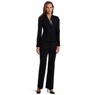 Anne Klein Womens Solid Pant Suit With Cami