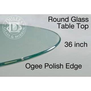 Glass Table Top: 36 Round, 3/8 Thick, Ogee Edge, Tempered Glass