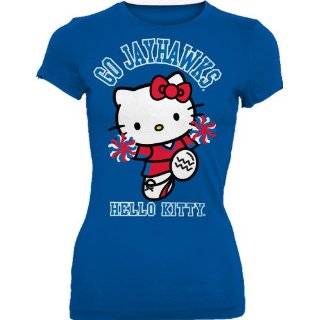   Jayhawks Hello Kitty Pom Pom Girls Crew Tee Shirt