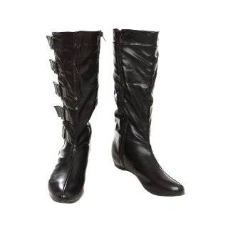  Black Chain Stud Cuff Boots Shoes