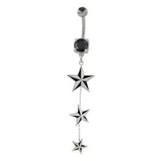   Tattoo inspired Nautical Long Dangle Belly button Navel Ring 14 gauge