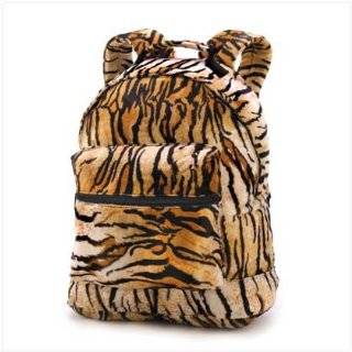  Animal Tiger Print Plush Fabric Backpack School Bag 