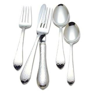 Reed & Barton Hammered Antique 18/10 Stainless Steel 5 Piece Place 