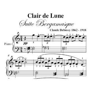   de Lune Debussy Elementary Piano Sheet Music Claude Debussy Books