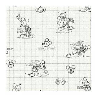   DK6084 Mickey Mouse Sketches Wallpaper, Red/Almond